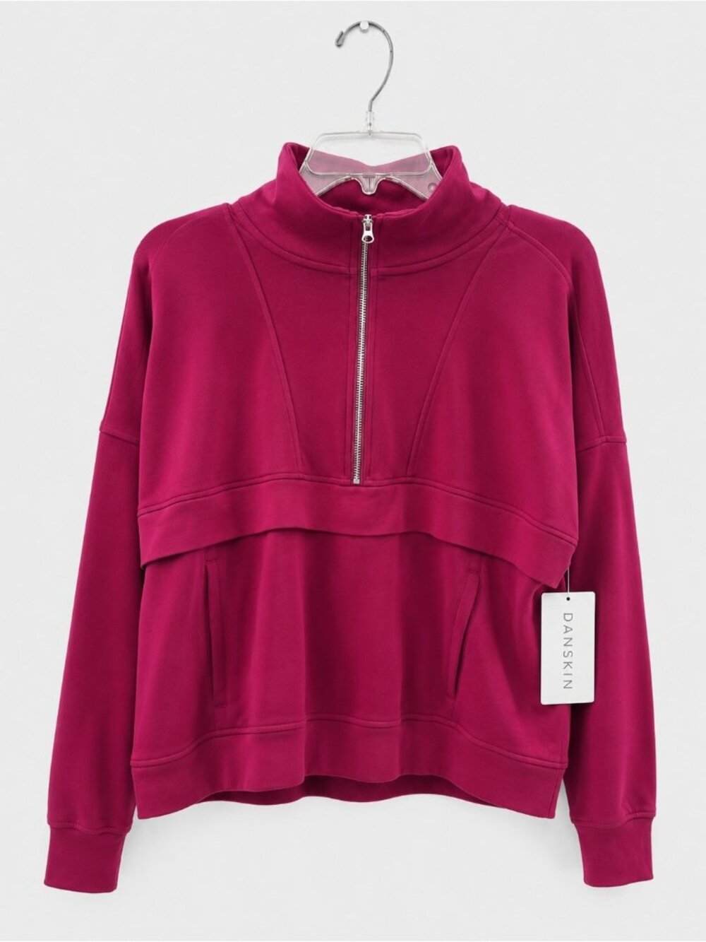 Danskin Womens Small Scuba Pullover Quarter Zip Athletic Yoga NEW